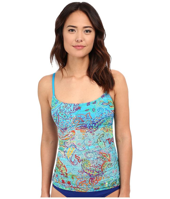 Lauren By Ralph Lauren - Maharaja Paisley Lingerie Strap Tankini W/ Removable Cup