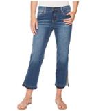Liverpool - Tabitha Straight Crop With Ankle Slits In Vintage Super Comfort Stretch Denim In Montauk Mid Blue