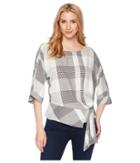 Vince Camuto - Oversized Plaid Dolman Sleeve Side Tie Blouse