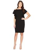 Adrianna Papell - Knit Crepe Fluttr Cold Shoulder Sheath