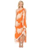 Halston Heritage - One Shoulder Printed Drape Gown