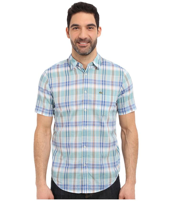 Lacoste - Segment 1 Short Sleeve Poplin Check Regular Fit