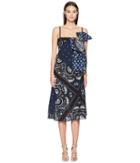 Red Valentino - Medium Bandhana Print Silk Crepe De Chine Dress With Taffeta Bandhana Print Bow