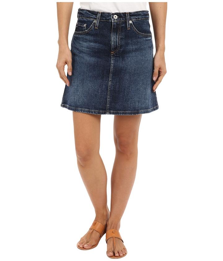 Ag Adriano Goldschmied - The Ali A-line Mini Denim Skirt In Indigo