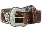 M&amp;f Western - Floral Pierced Painted Laced Edge Belt