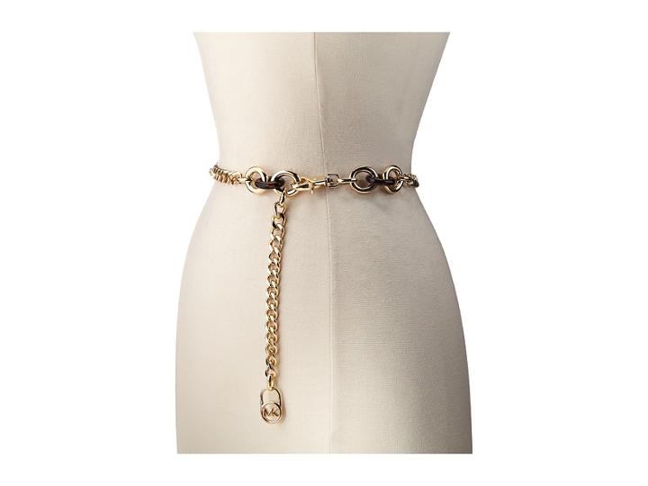 Michael Michael Kors - Chain Belt With Metal And Tortoise Rings