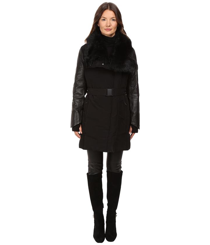 Lamarque - Kennedy Belted Down Coat W/ Shearling Leather