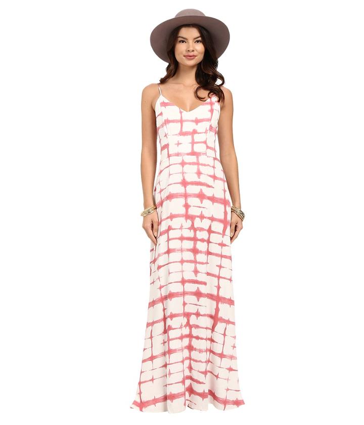 Bb Dakota - Finnley Pink Plaid Printed Heavy Rayon Maxi Dress