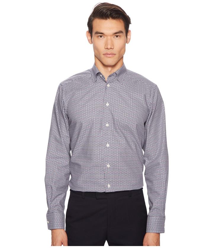 Eton - Contemporary Fit Multi Dot Plaid Shirt