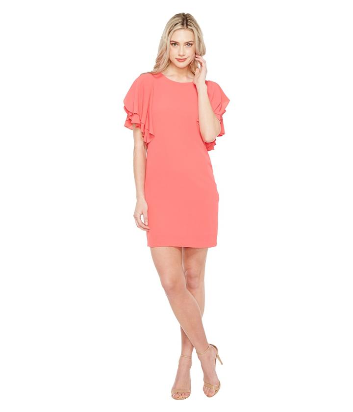 Vince Camuto - Sleeveless Sheath Dress W/ Cascading Ruffles