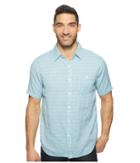 True Grit - Indigo Surf Plaid One-pocket Short Sleeve Shirt Double Light Combed Cotton