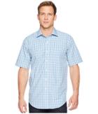 Magna Ready - Short Sleeve Magnetically-infused Check Dress Shirt- Spread Collar