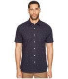 Jack Spade - Slub Print Linen Blend Short Sleeve Shirt