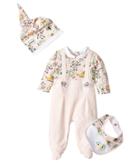 Fendi Kids - Logo Graphic Footie, Hat Bib Gift Set