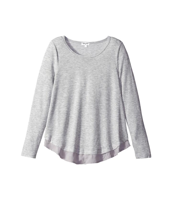 Splendid Littles - Loose Knit Long Sleeve With Chiffon Top