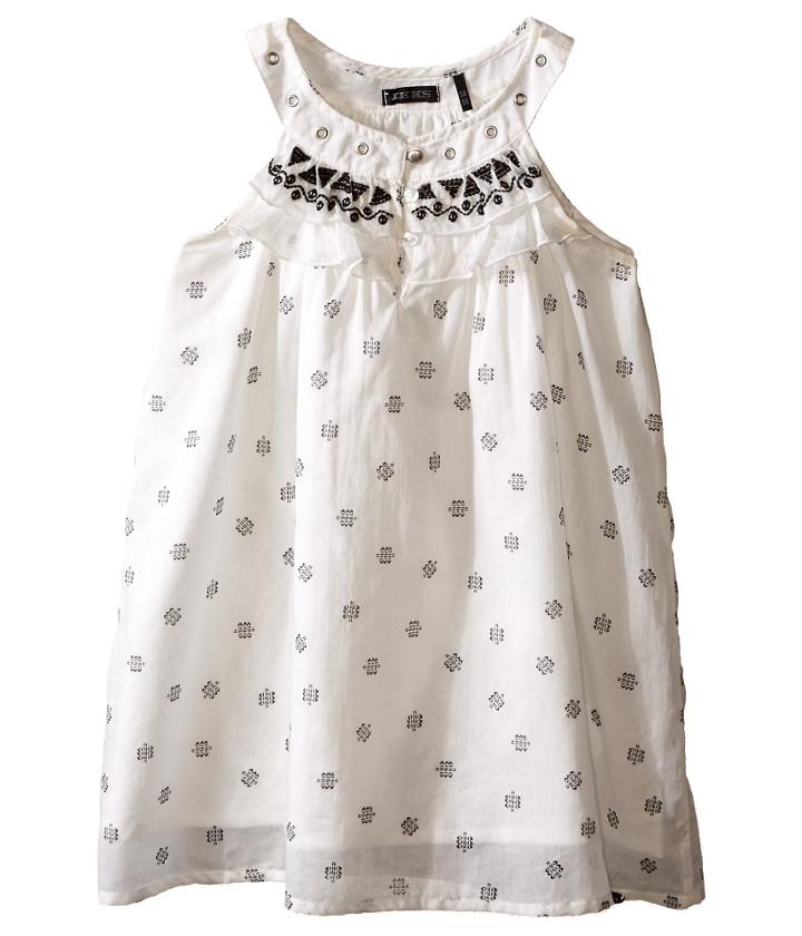 Ikks - Sleeveless Cotton Dress With Small Tribal Print Embroidery Detail At Neckline