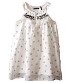 Ikks - Sleeveless Cotton Dress With Small Tribal Print Embroidery Detail At Neckline