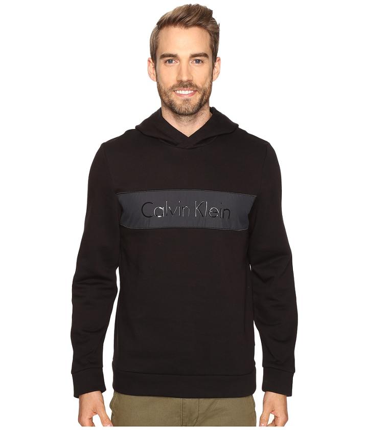 Calvin Klein - Long Sleeve Fabric Blocked Printed Hoodie