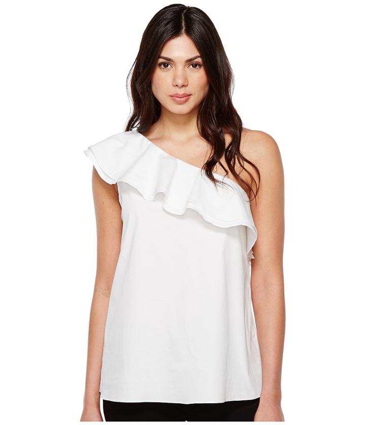 Vince Camuto - Sleeveless One-shoulder Ruffled Blouse