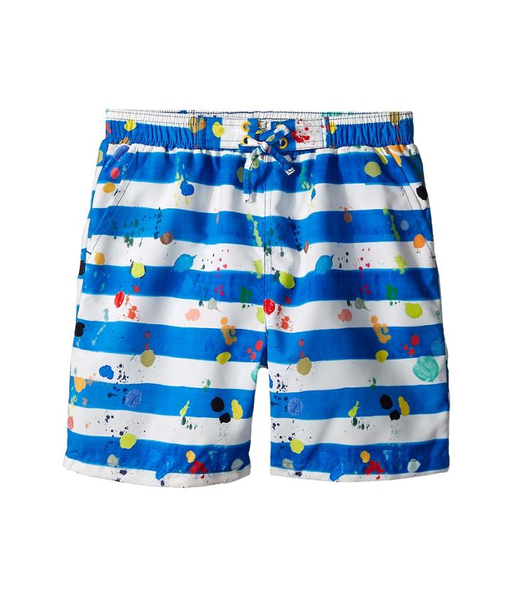 Stella Mccartney - Taylor Striped Paint Splatter Swim Trunks