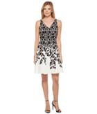 Maggy London - Lace Leaf Border Fit And Flare Dress