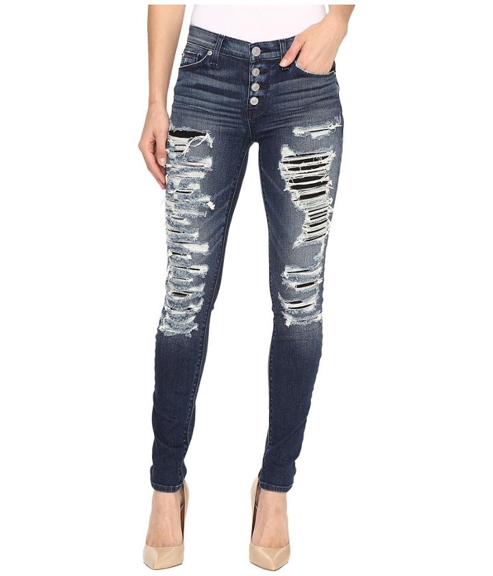 Hudson - Ciara High-rise Exposed Buttons In Bombard Blue
