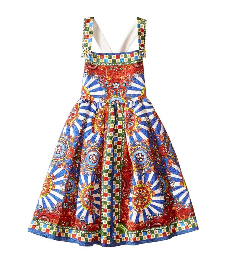 Dolce &amp; Gabbana Kids - Wheel Crisscross Back Dress