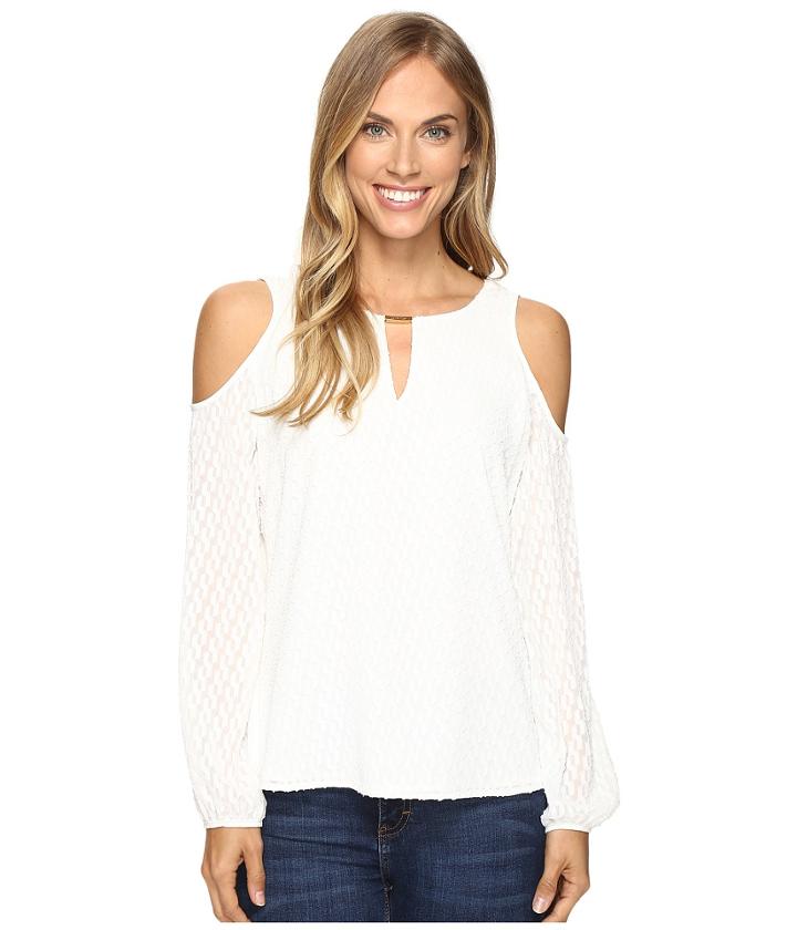 Calvin Klein - Textured Cold Shoulder Top