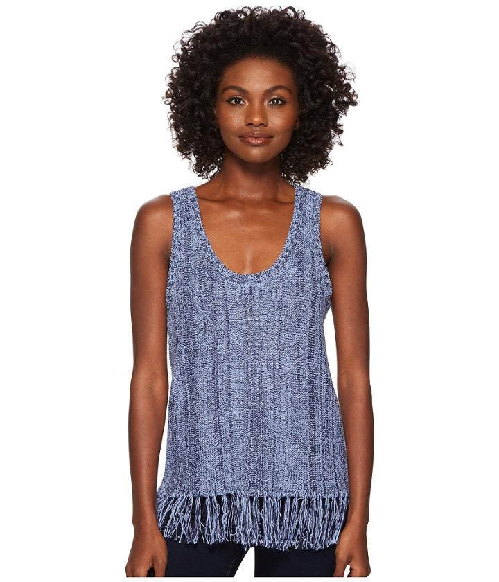 Three Dots - Sleeveless Fringe Sweater