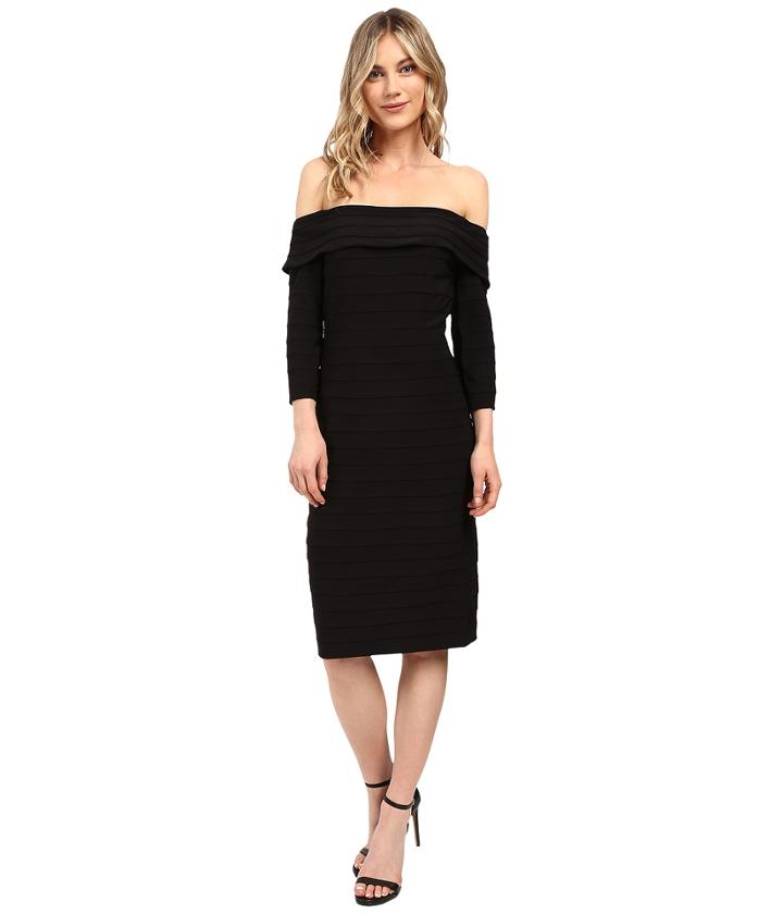 Adrianna Papell - Fold-over Top Banded Sheath Dress
