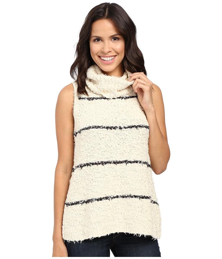 Lilla P - Fringe Yarn Sleeveless Turtleneck