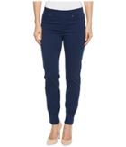 Liverpool - Chloe Ankle Pull-on Leggings In Stretch Peached Satin In Dress Blues