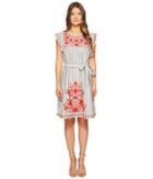 Kate Spade New York - Stripe Embroidered Babydoll Dress