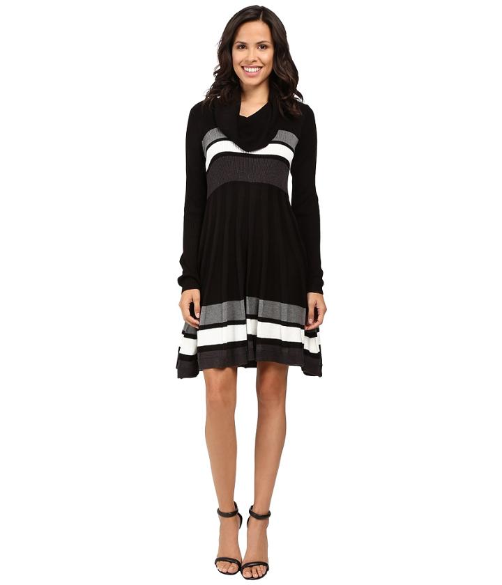 Calvin Klein - Color Block Fit And Flare Sweater Dress Cd6w4pu5