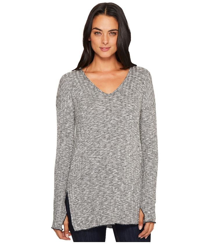 Michael Stars - Jasper Poor Boy Rib V-neck Long Sleeve Tunic With Slits