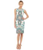 Versace Collection - Light Blue All Over Patterened Dress