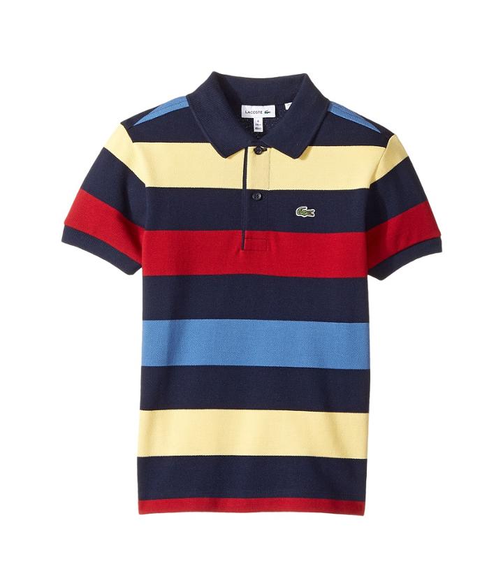 Lacoste Kids - Short Sleeve Small Multi Stripe