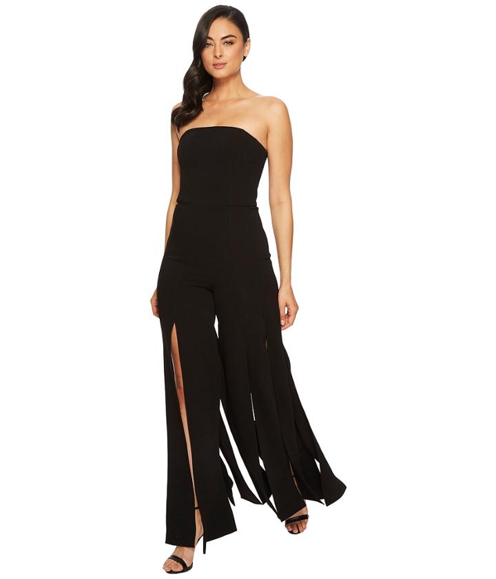 Halston Heritage - Strapless Strips Jumpsuit