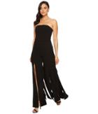 Halston Heritage - Strapless Strips Jumpsuit