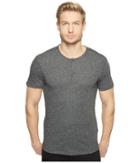 John Varvatos Star U.s.a. - Short Sleeve Knit Henley With Vertical Pickstitch Details K2943t1b