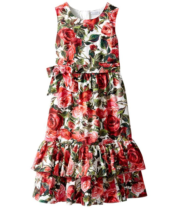 Dolce &amp; Gabbana Kids - Floral Poplin Dress