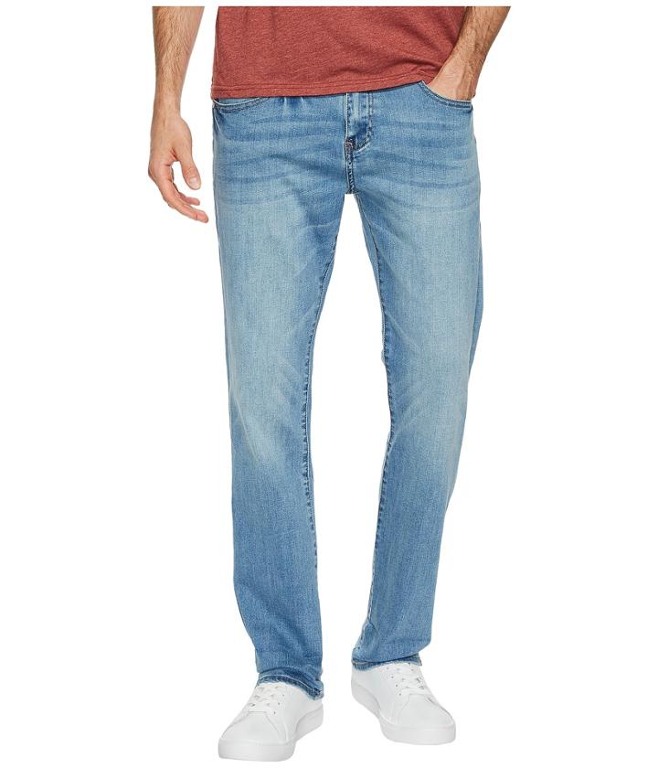 Ben Sherman - Stretch Slim Straight Leg Jeans In Mist Blue Wash