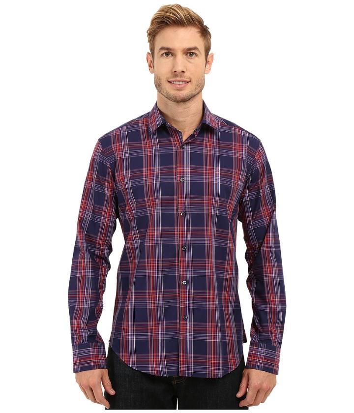 Bugatchi - Sicily Shaped Fit Long Sleeve Woven Shirt