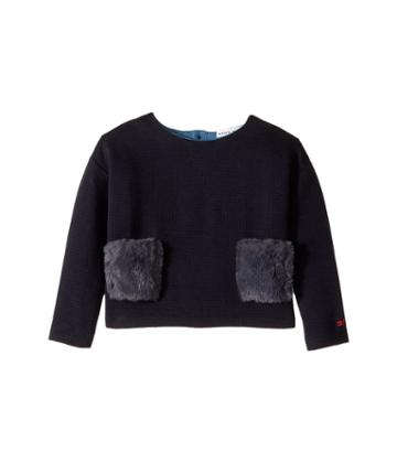 Sonia Rykiel Kids - Long Sleeve Fur Pocket Top