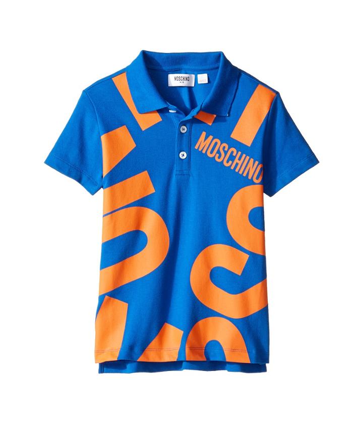 Moschino Kids - Short Sleeve Polo W/ Logo Graphic On Front