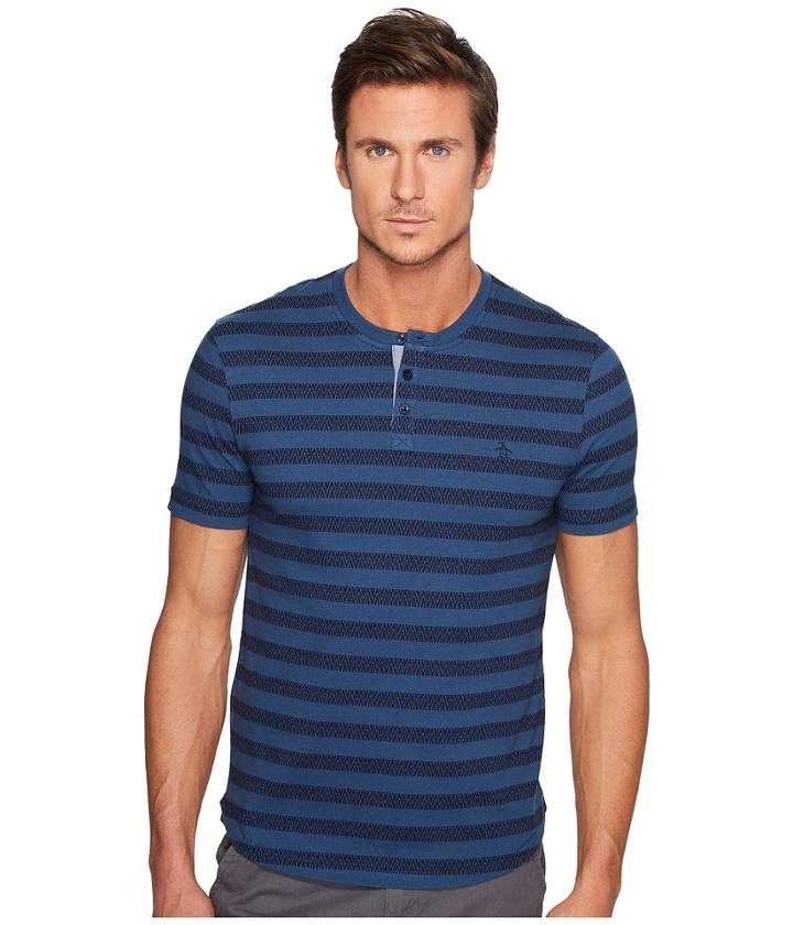 Original Penguin - Short Sleeve Zebra Printed Henley
