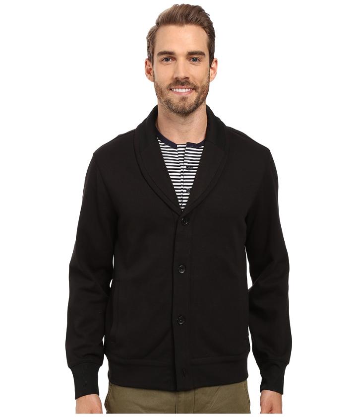 Perry Ellis - Shawl Button Front Mix Media Cardigan