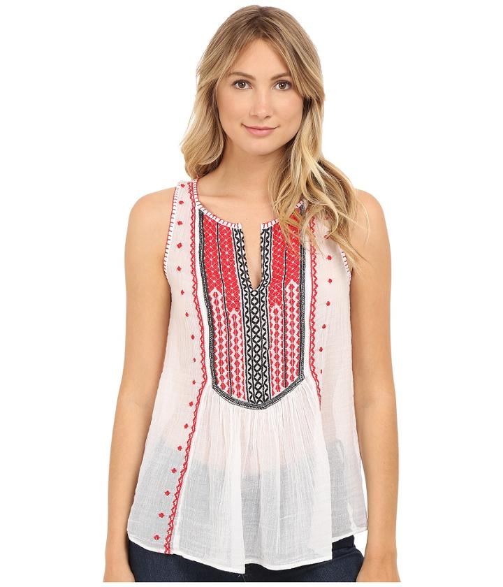Lucky Brand - Embroidered Bib Tank Top