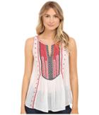 Lucky Brand - Embroidered Bib Tank Top