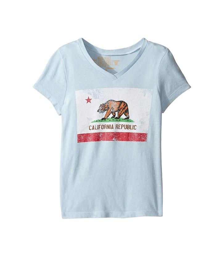 The Original Retro Brand Kids - California Flag Short Sleeve V-neck Tri-blend Tee